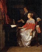 Gabriel Metsu Virginal Player painting